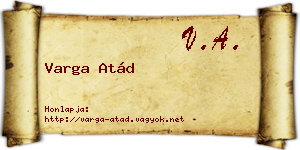 Varga Atád névjegykártya